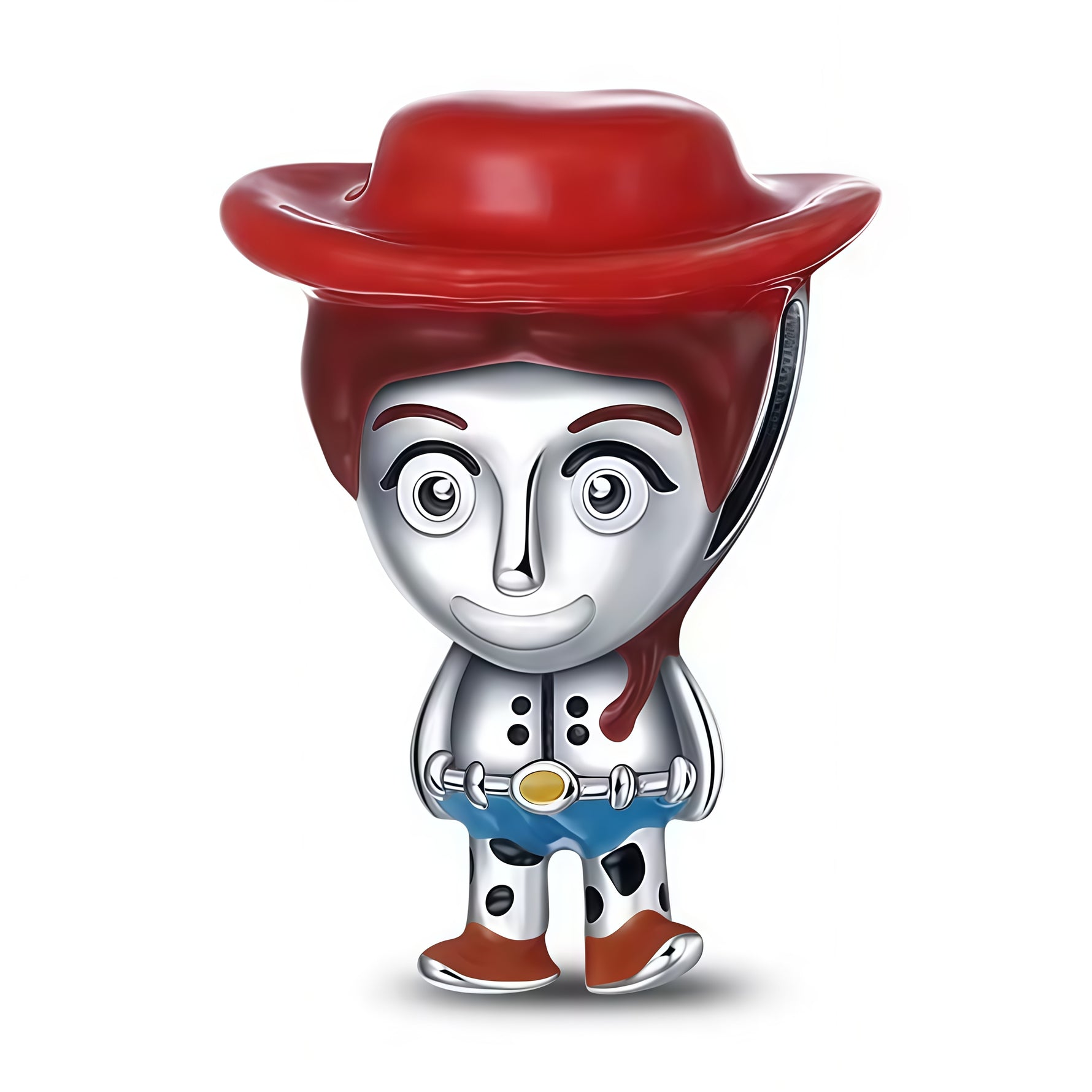 Apporte une touche western et pétillante à ton bracelet avec ce charm inspiré de Jessie, la cowgirl emblématique de Toy Story. Son design en argent 925, avec ses tresses caractéristiques, son chapeau de cowboy, ses détails en émail jaune et noir, ainsi que son côté dangle, rend hommage à son énergie, son esprit libre et son style inoubliable. Un bijou Disney et Pixar à la fois joyeux, nostalgique et collector, parfait pour les fans de l’univers Toy Story.

Caractéristiques :

- Matière : Argent 925 avec éma