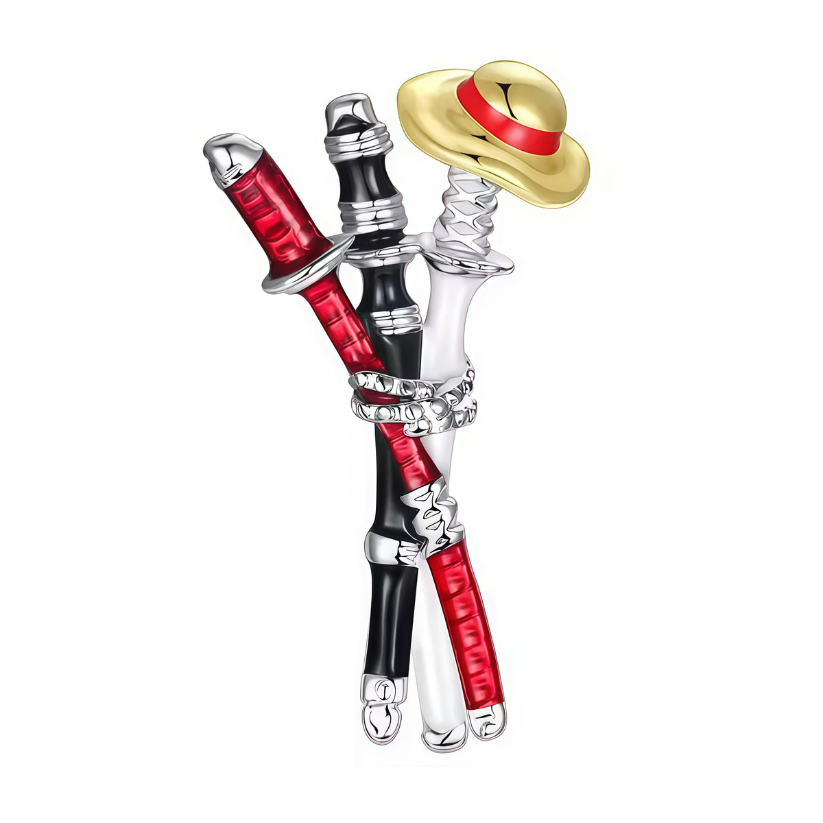 Charm inspiré de l’univers One Piece, mettant en valeur un katana emblématique (comme ceux de Zoro ou Shusui) dans un design détaillé et dynamique. Un charm audacieux et reconnaissable, parfait pour les fans de One Piece et les amateurs de bijoux manga.

Caractéristiques :

- Matière : Argent 925 avec émail noir/rouge et finitions polies.
- Design : Katana emblématique.
- Style : Bijou manga, audacieux, collector et moderne.
- Symbolique : Force, honneur, aventure, univers de One Piece.
- Compatibilité : Ch