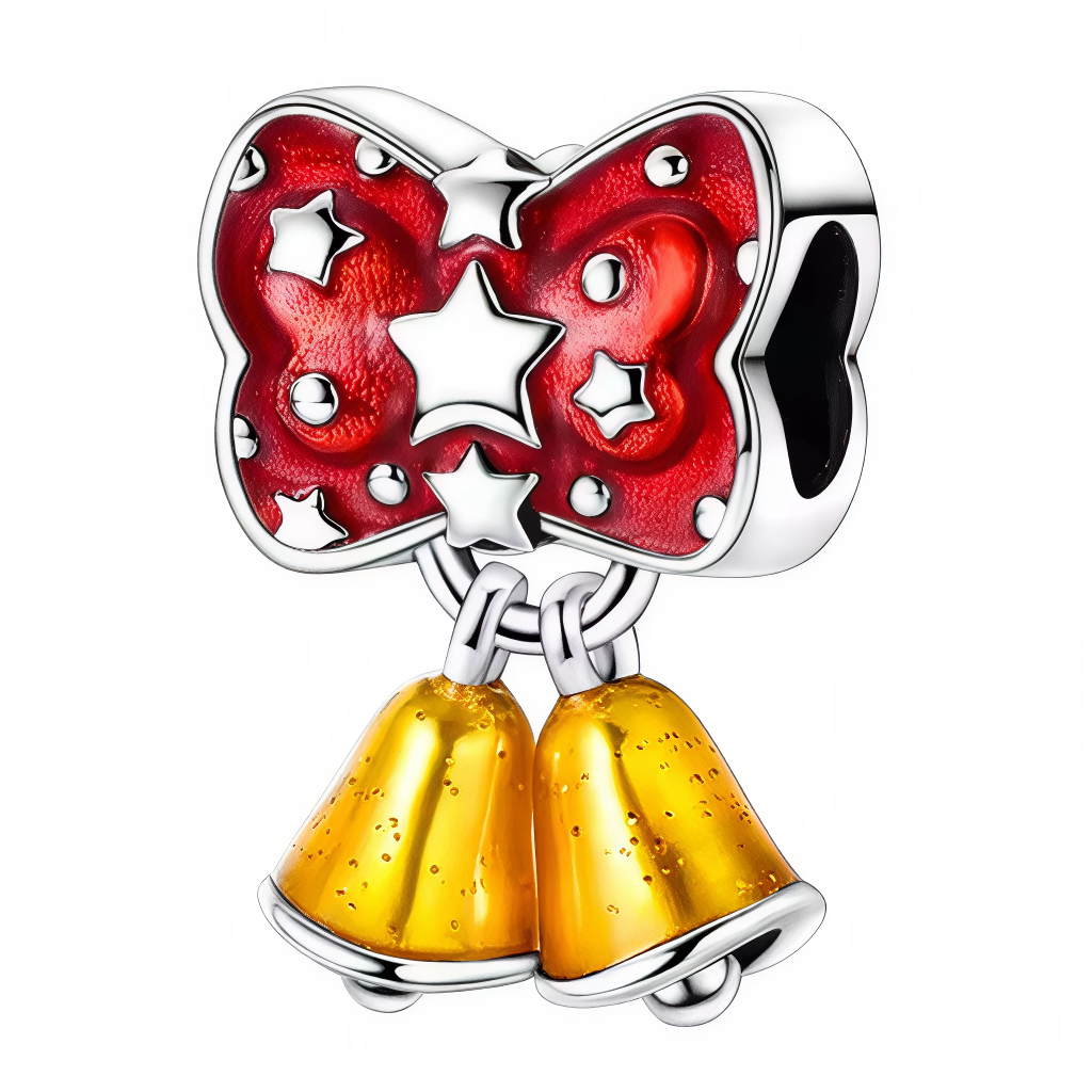 Ce charm original associe un nœud rouge éclatant orné d’étoiles argentées à deux grelots dorés suspendus, créant un bijou joyeux qui célèbre la magie de Noël. Le contraste entre l’émail rouge nacré et la brillance des clochettes ajoute du relief et de la lumière à ce motif festif. Les détails minutieux apportent une touche élégante à tout bracelet, parfait pour mettre en valeur l’esprit des fêtes avec une note de fantaisie, de sonorité et de couleur.

Caractéristiques
Matière : Argent 925, émail rouge, grel