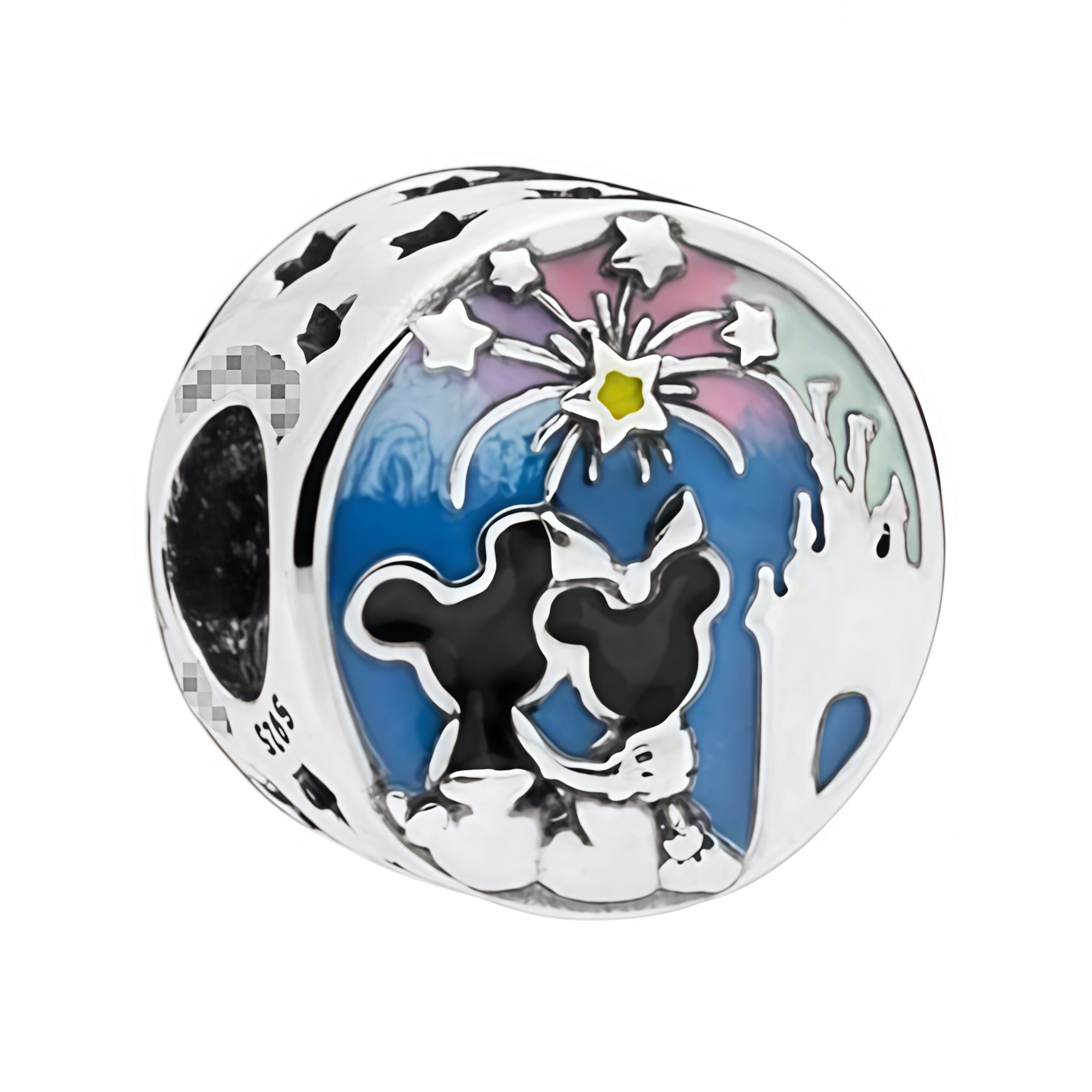 Apporte une touche romantique et féerique à ton bracelet avec ce charm rond Mickey et Minnie feux d’artifice. Inspiré de l’univers Disney, ce bijou met en valeur le duo emblématique dans un décor magique avec des feux d’artifice colorés. Un charm original et lumineux, parfait pour les fans de Mickey, Minnie et des pièces pleines de magie.

Caractéristiques :

- Matière : Argent 925 avec détails émaillés et colorés.
- Design : Mickey et Minnie dans un décor de feux d’artifice.
- Dimensions : Taille délicate 