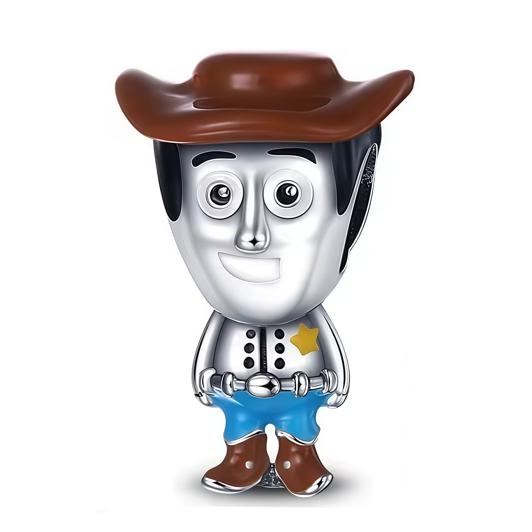 Apporte une touche western et collector à ton bracelet avec ce charm inspiré de Woody, le shérif emblématique de Toy Story. Son design réalisé en argent 925 reprend les détails iconiques du personnage. Un bijou Disney et Pixar à la fois original et nostalgique, parfait pour les fans de l’univers Toy Story.

Caractéristiques :

- Matière : Argent 925.
- Design : Woody avec détails soignés.
- Dimensions : Taille délicate et confortable à porter.
- Style : Bijou Disney Pixar, western et collector.
- Symbolique