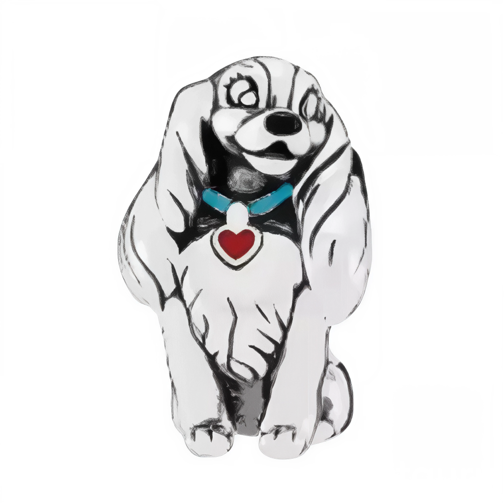 Ce charm pendentif en argent 925 (S925) représente Belle, la chienne cocker spaniel raffinée de La Belle et le Clochard, oreilles longues soignées, collier chic étincelant. Elle symbolise grâce aristocratique, curiosité mondaine et cœur prêt aux grandes aventures romantiques.

Caractéristiques :

Matière : Argent 925 (S925).
Design : Pose altière curieuse, profil noble expressif, détails collier bijou ciselés.
Compatibilité : Compatible avec les bracelets à charms standards (type Pandora, etc.) et chaînes f