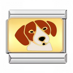 Ce charm italien en acier inoxydable argenté représente un adorable chien marron et blanc sur un fond doré élégant. Avec ses détails soigneusement travaillés et ses couleurs harmonieuses, il apporte une touche chaleureuse et affectueuse à votre bracelet. Facile à fixer, il s’adapte parfaitement à nos bracelets composés de 17 maillons extensibles et réglables, convenant à toutes les tailles de poignet.