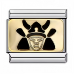 Ce charm italien en acier inoxydable argenté met en scène un samouraï noir détaillé sur un fond doré élégant, symbolisant courage et tradition. Avec son contraste saisissant et ses finitions précises, il apporte une touche d’authenticité et de force à votre bracelet. Facile à fixer, il s’adapte parfaitement à nos bracelets composés de 17 maillons extensibles et réglables, convenant à toutes les tailles de poignet.