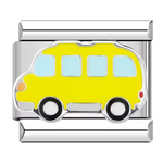 Ce charm italien en acier inoxydable argenté représente une voiture jaune éclatante, symbole de dynamisme et de style. Conçu avec des détails précis et une finition soignée, il allie robustesse et modernité pour un rendu vif et attrayant. Facile à fixer, il s’adapte parfaitement à nos bracelets composés de 17 maillons extensibles et réglables, convenant à toutes les tailles de poignet.
