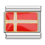 Ce charm italien argenté arbore fièrement le drapeau du Danemark, symbole d’histoire, de tradition et de fierté nationale. Fabriqué en acier inoxydable de haute qualité, il allie solidité et finesse des détails pour un rendu élégant et authentique. Facile à fixer, il s’adapte parfaitement à nos bracelets composés de 17 maillons extensibles et réglables, convenant à toutes les tailles de poignet.