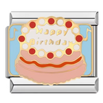 Ce charm italien délicieusement festif représente un gâteau d’anniversaire décoré avec soin, symbole de joie et de célébration. Disponible en deux finitions – argentée ou dorée – il est confectionné en acier inoxydable de haute qualité pour un éclat durable et des détails raffinés. Facile à fixer, il se glisse parfaitement sur nos bracelets composés de 17 maillons extensibles et réglables, adaptés à tous les poignets. Compatible avec tous nos charms italiens, ce bijou est idéal pour marquer un anniversaire 
