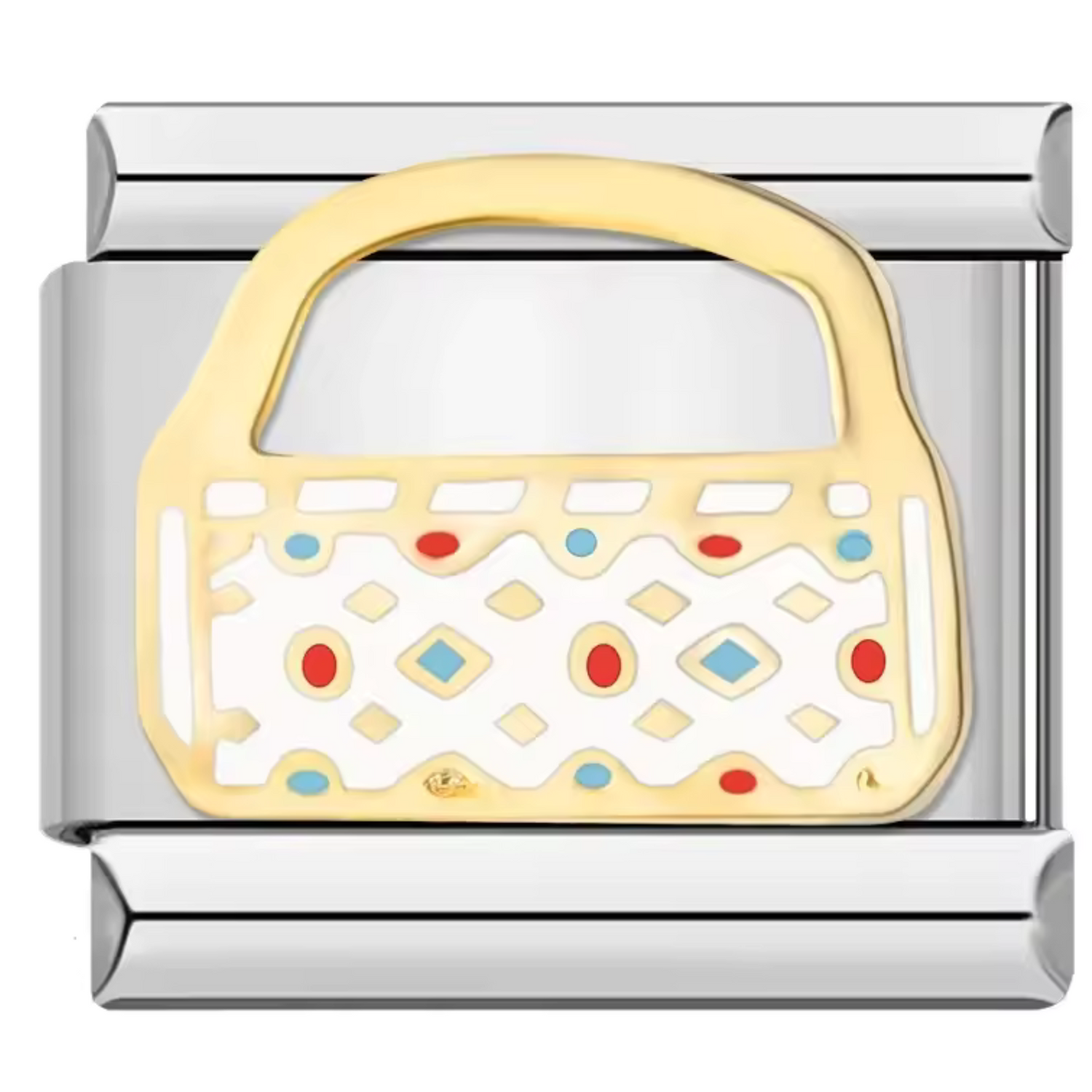  Ce charm italien élégant représente un panier finement travaillé, symbole de nature, simplicité et partage. Confectionné en acier inoxydable argenté de haute qualité, il séduit par ses détails soignés et son éclat durable. Facile à fixer, il s’adapte parfaitement à nos bracelets composés de 17 maillons extensibles et réglables, adaptés à tous les poignets. Compatible avec tous nos charms italiens, ce bijou intemporel apporte une touche authentique et chaleureuse à votre collection.