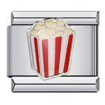 Ce charm italien gourmand représente un sachet de popcorn détaillé, symbole de plaisir et de convivialité. Confectionné en acier inoxydable argenté de haute qualité, il séduit par ses finitions précises et son éclat durable. Facile à fixer, il s’adapte parfaitement à nos bracelets composés de 17 maillons extensibles et réglables, adaptés à tous les poignets. Compatible avec tous nos charms italiens, ce bijou ludique apporte une touche fun et gourmande à votre collection.
