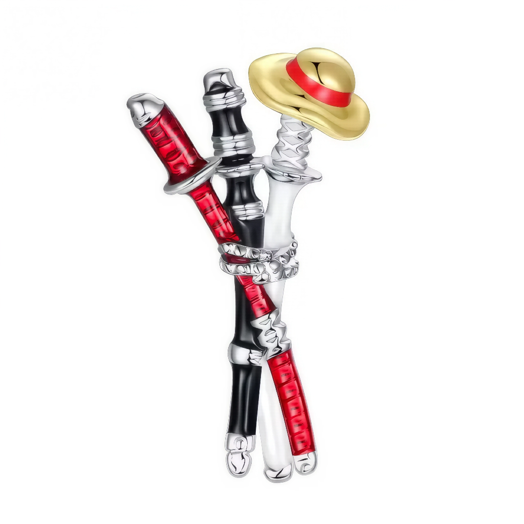Affichez votre passion pour l’aventure avec ce charm pendentif en argent 925 inspiré de l’univers légendaire de One Piece. Ce bijou saisissant met en scène trois katanas croisés, emblème du célèbre épéiste Roronoa Zoro, surmontés d’un chapeau de paille emblématique, clin d’œil à Luffy et à l’esprit indomptable de l’équipage du Chapeau de Paille. Une pièce incontournable pour les fans de la saga et les âmes de pirates.