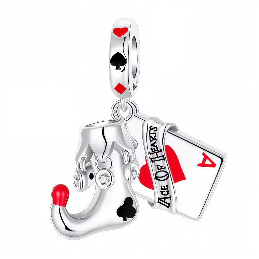 Ajoutez une touche de mystère et de jeu à votre bracelet avec ce charm en argent 925 représentant un As de cœur accompagné de la chaussure du Joker. Symbole de chance, de rebondissements et d’audace, ce bijou allie l’élégance du jeu de cartes à la folie et l’imprévisibilité du personnage du Joker.