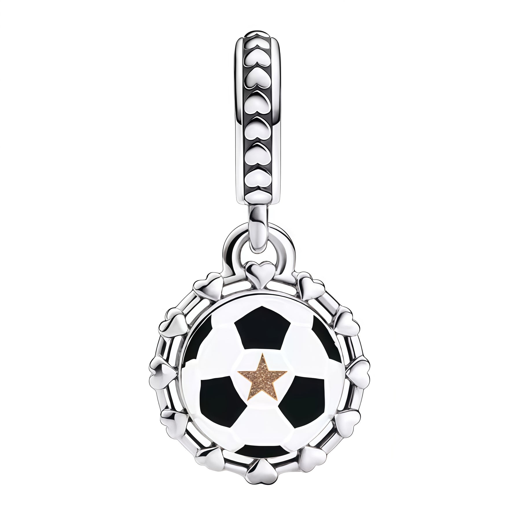Apporte une touche sportive et élégante à ton bracelet avec ce charm pendentif ballon de football. Inspiré de l’univers du foot, ce bijou met en valeur un ballon stylisé avec des détails soignés et un design dynamique qui reflète parfaitement la passion du jeu. Un charm original et plein d’énergie, parfait pour les fans de football et des bijoux symboliques.

Caractéristiques :

- Matière : Argent 925.
- Design : Ballon de football en version pendentif avec finitions soignées.
- Dimensions : Taille délicate