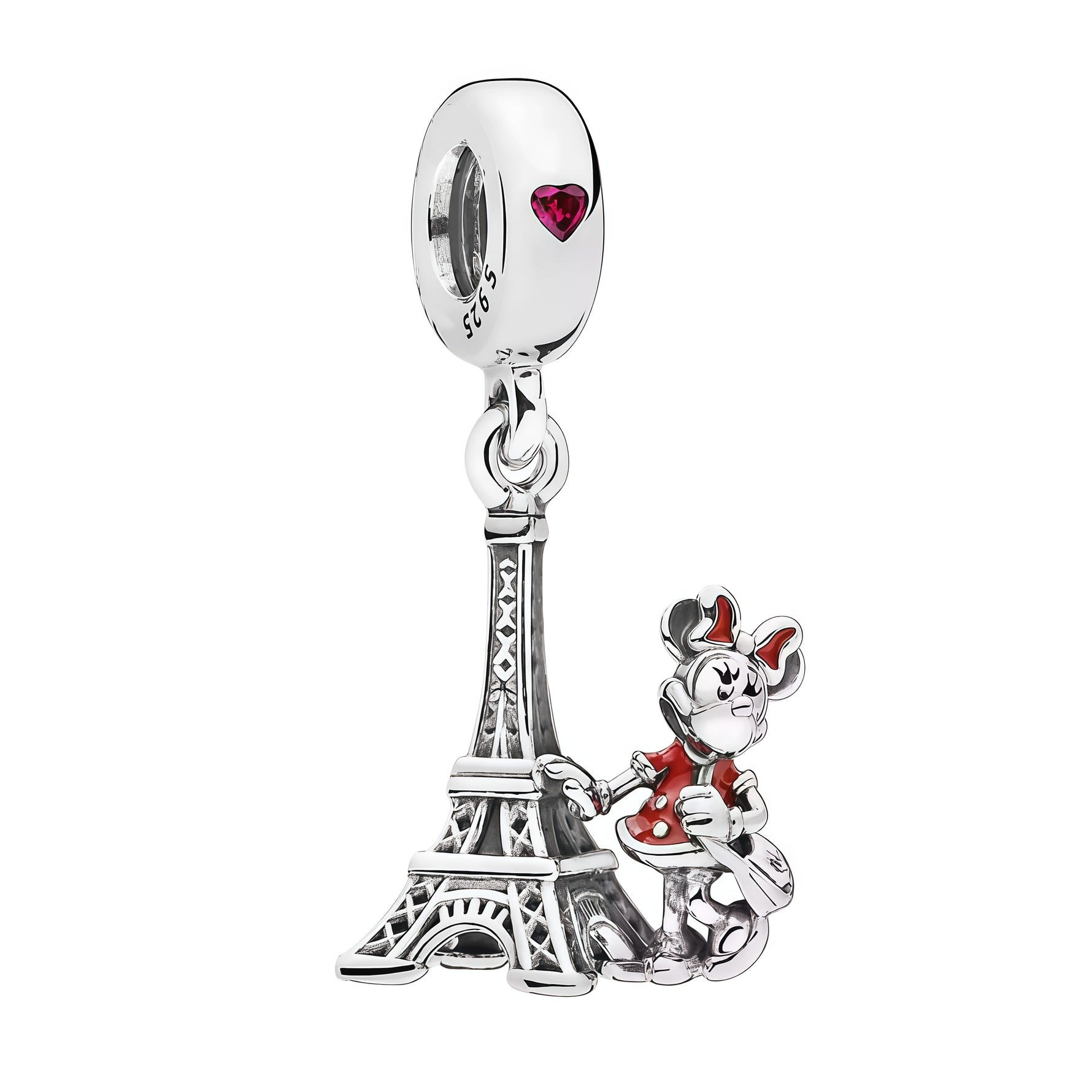Apporte une touche parisienne, tendre et élégante à ton bracelet avec ce charm pendentif Minnie Tour Eiffel. Inspiré de l’univers Disney et de Paris, ce bijou met en scène Minnie avec la célèbre Tour Eiffel pour un rendu romantique et raffiné. Un pendentif plein de charme, parfait pour les fans de Minnie, de Disney et de l’esprit parisien.

Caractéristiques :

- Matière : Argent 925.
- Design : Minnie avec la Tour Eiffel en version charm pendentif, avec finitions soignées.
- Dimensions : Taille délicate et 