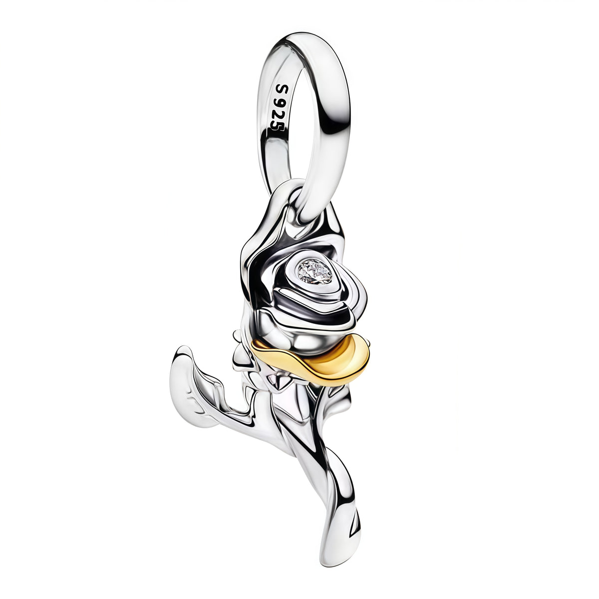 Charm pendentif représentant une rose enchantée inspirée de l’univers Disney. Finement travaillé en argent 925 avec une finition argentée et dorée, ce modèle est orné d’une rose en relief et d’un petit détail brillant au centre.

Caractéristiques :

Matière : Argent 925 avec finition dorée et pierre brillante.
Design : Rose enchantée avec feuilles et détails délicats.
Style : Disney, romantique, élégant et féerique.
Symbolique : Amour, magie, beauté, transformation et éternité.
Compatibilité : Charm pendent