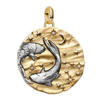 Charm pendentif raffiné représentant le signe astrologique des Poissons, avec un design céleste mêlant étoiles, constellation et deux poissons finement détaillés. Sa finition bicolore lui confère un style élégant et mystique, parfait pour exprimer votre personnalité.

Caractéristiques :

- Matière : Argent 925 (finition bicolore dorée).
- Design : Constellation des Poissons avec motifs célestes et détails en relief.
- Style : Astrologique, mystique et élégant.
- Symbolique : Intuition, sensibilité, créativi