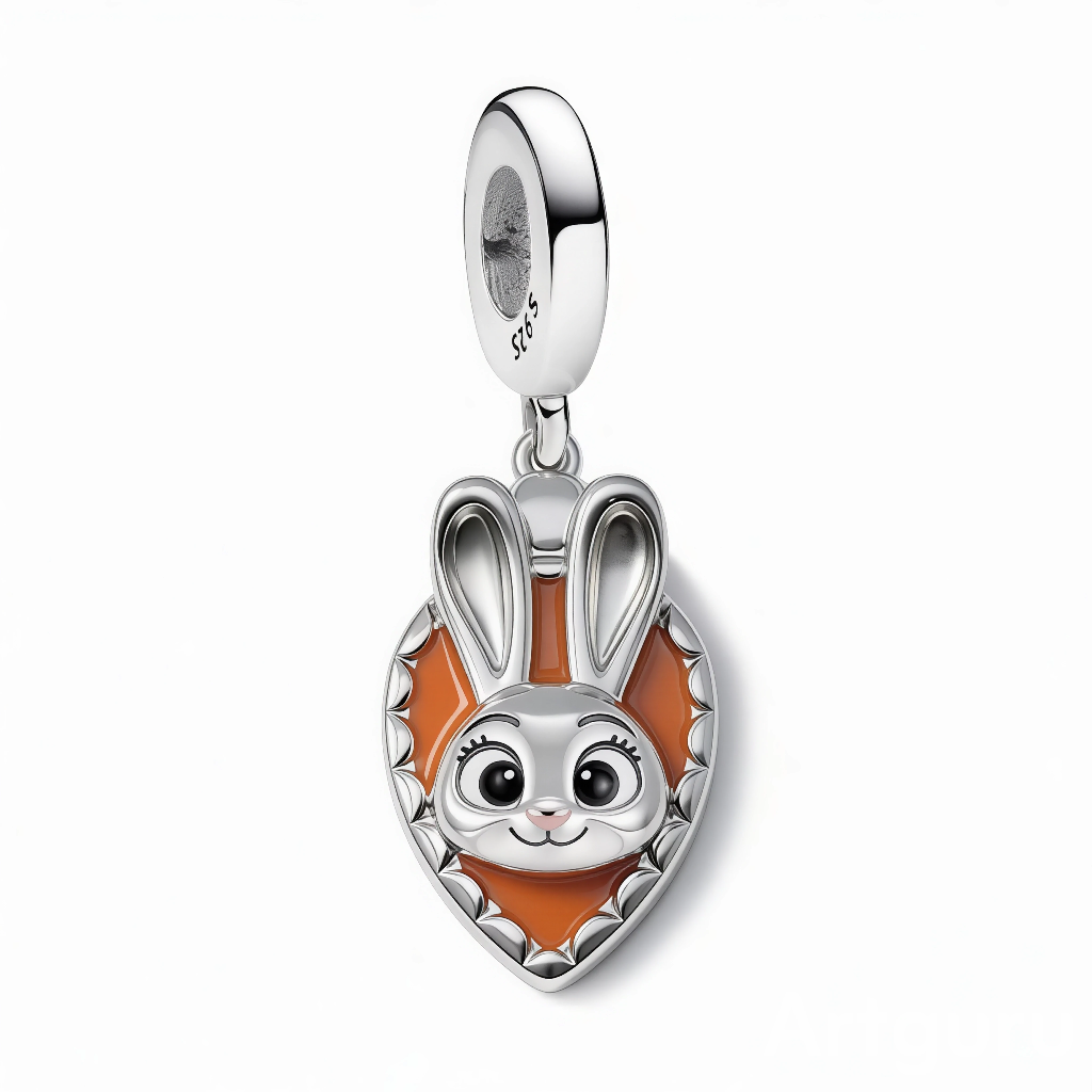 Ce charm pendentif insigne en argent 925 présente un badge ovale carroté orange vif au centre duquel brille Judy Hopps, lapine intrépide aux grandes oreilles dressées, yeux déterminés. Il symbolise courage contagieux, justice tenace et esprit "n'importe qui peut être héros".

Caractéristiques :

Matière : Argent 925 émail orange carotte.
Design : Insigne ovale, Judy portrait dynamique central.
Dimensions : Plat résistant.