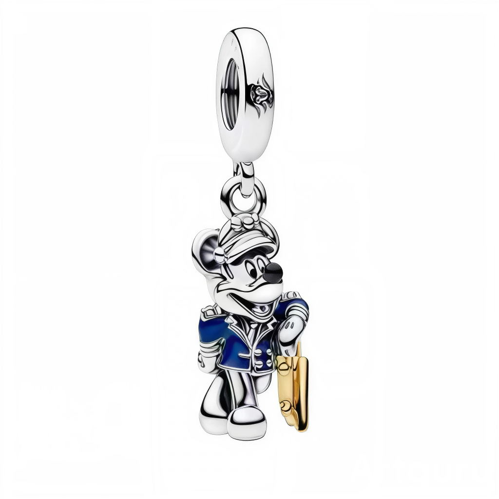 Ce charm pendentif en argent 925 représente Mickey Mouse en capitaine marin intrépide, casquette, veste bleu marine, sourire confiant, posture fière. Il symbolise aventures océaniques, esprit pionnier et joie de la haute mer Disney.

Caractéristiques :

Matière : Argent 925 émail bleu marine (veste).
Design : Mickey debout dynamique, détails nautiques ciselés.
Dimensions : 1,8 cm hauteur, pendante légère aventureuse.