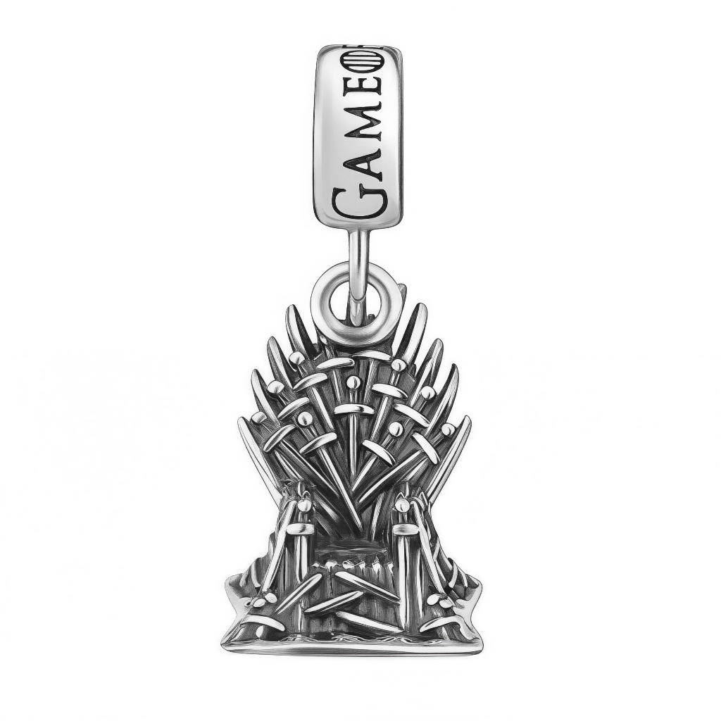 Ce charm pendentif en argent 925 pur reproduit un siège imposant aux multiples épines métalliques évoquant lutte pour le pouvoir et règne absolu. Il symbolise ambition royauté et triomphe des épreuves.

Caractéristiques

Matière : Argent 925 poli ciselé finement.
Design : Trône élancé avec lames ajourées bélière large.
Compatibilité : Clip pour bracelets européens sécurisé.