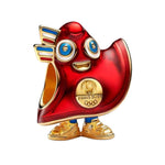 Plongez dans l’univers des Jeux Olympiques de Paris 2024 avec ce charm inspiré de la&nbsp;Phryge, la mascotte officielle devenue emblème populaire des Jeux. Avec son design en bonnet phrygien rouge, son sourire malicieux et ses détails aux couleurs de la France, elle incarne la liberté, le sport et l’énergie festive de Paris 2024. La version olympique se distingue par ses baskets, clin d’œil à la tribu sportive des mascottes.

Caractéristiques :

- Matière : Argent 925 et émail rouge, bleu, blanc
- Thème : 