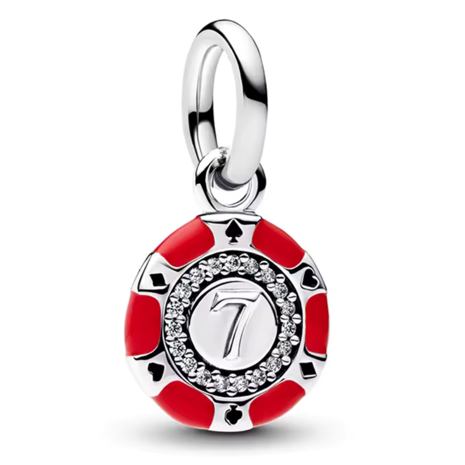 Charm Pendentif Jeton de Poker Rouge