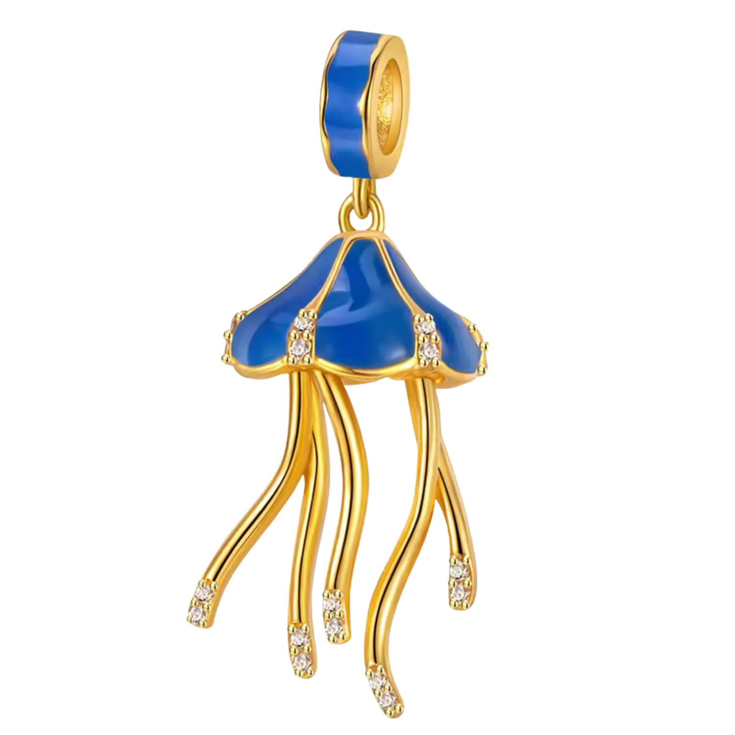 Charm Pendentif Méduse Dorée et Bleue