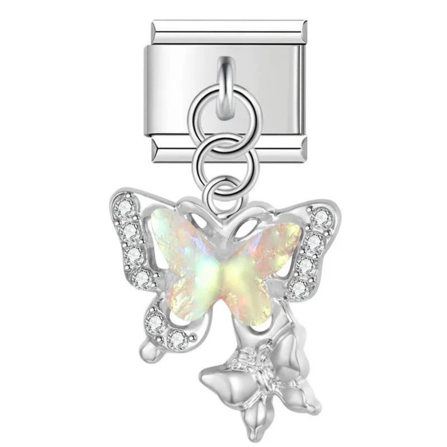 Charm Italien - Pendentif 2 Papillons (Argent ou Or)
