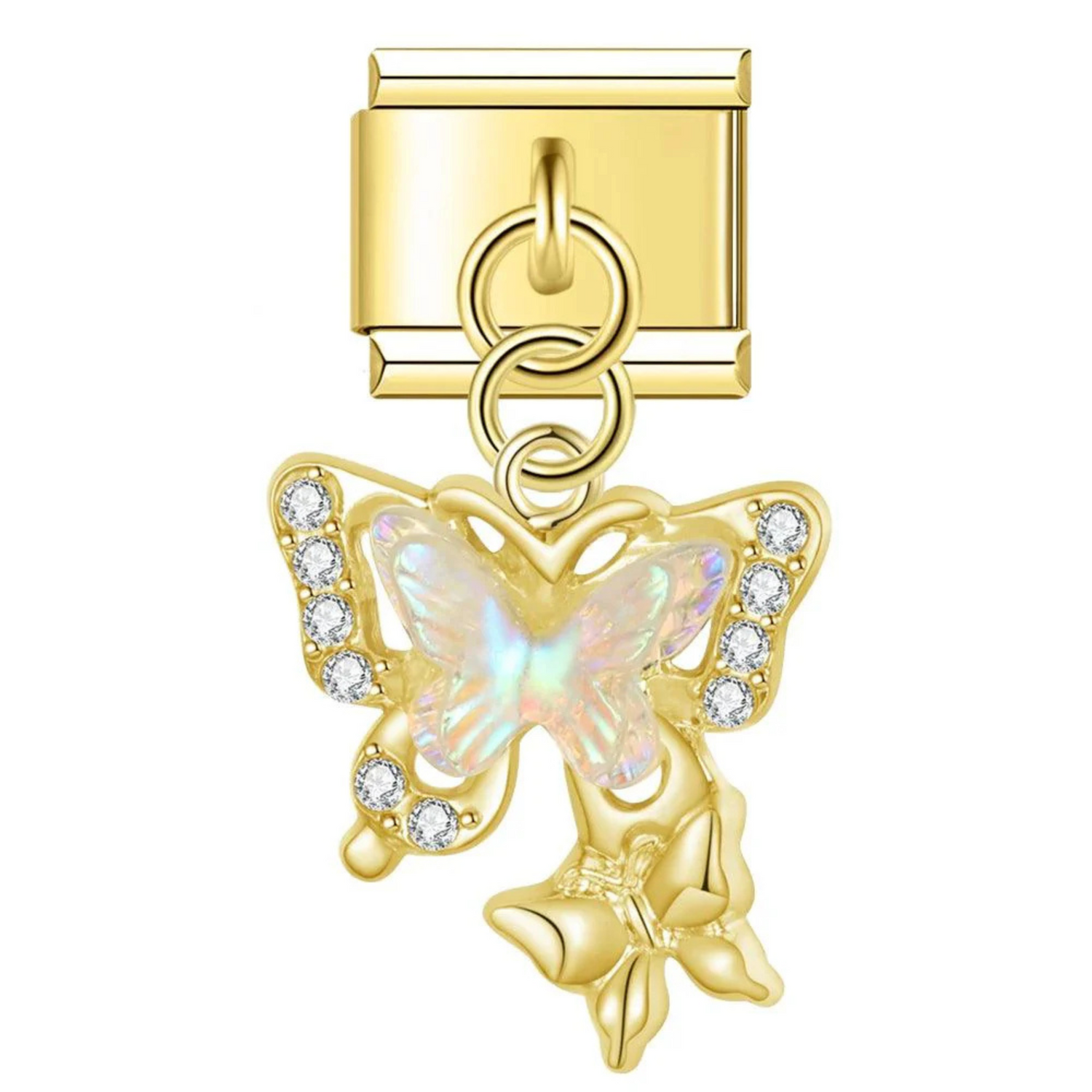 Charm Italien - Pendentif 2 Papillons (Argent ou Or)