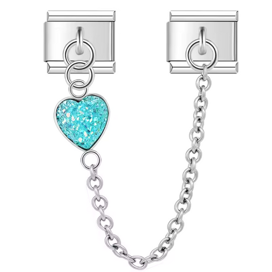 Charm Italien Double Médaillon avec Cœur - 9 Coloris