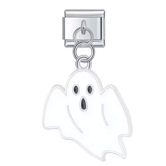 Charm Italien Pendentif Argenté – Fantôme Blanc