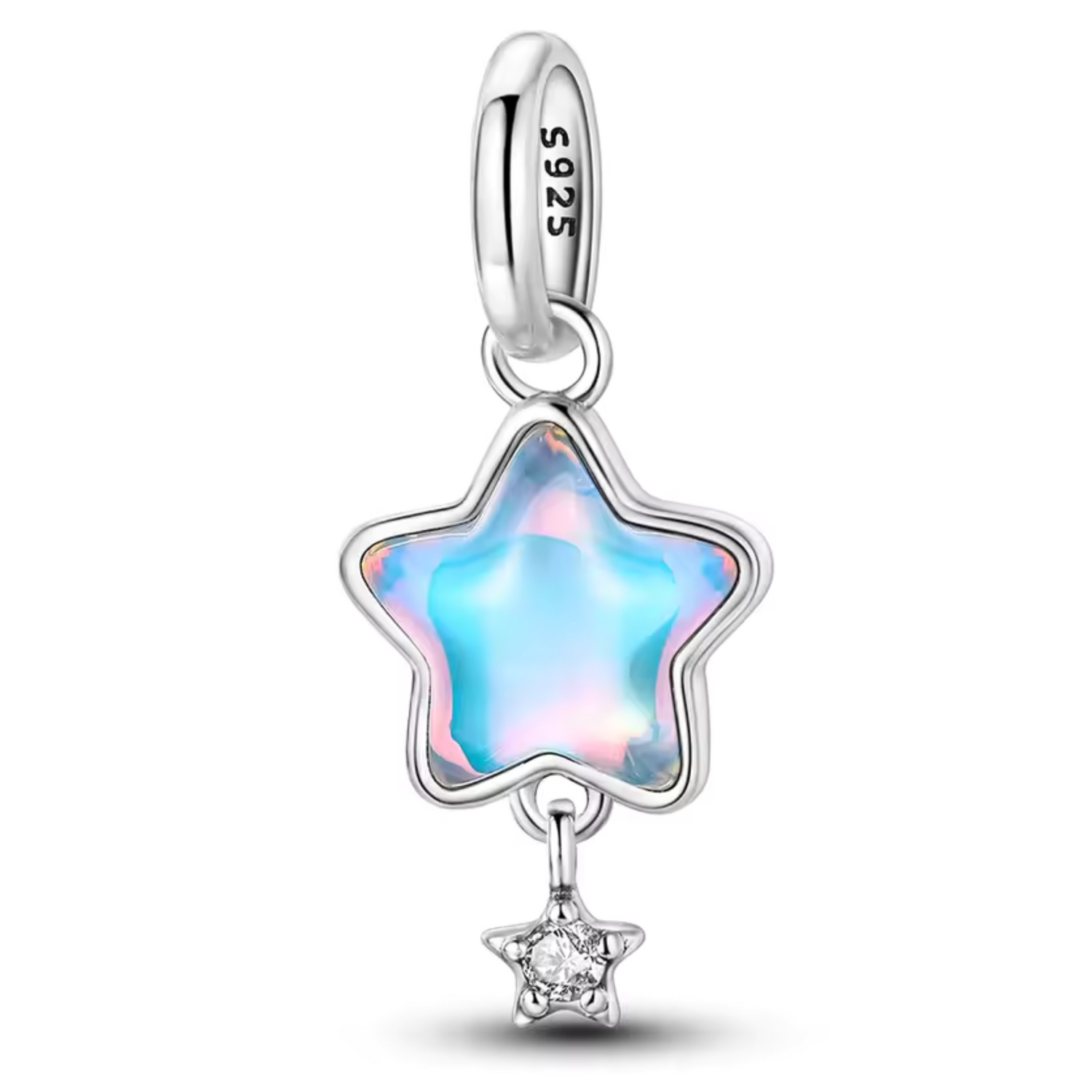 Charm Pendentif Étoile Bleu et Rose – Rêve et Douceur Céleste