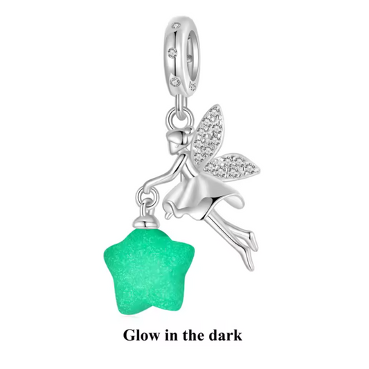 Charm pendentif fée avec étoile - "Glow in the Dark"