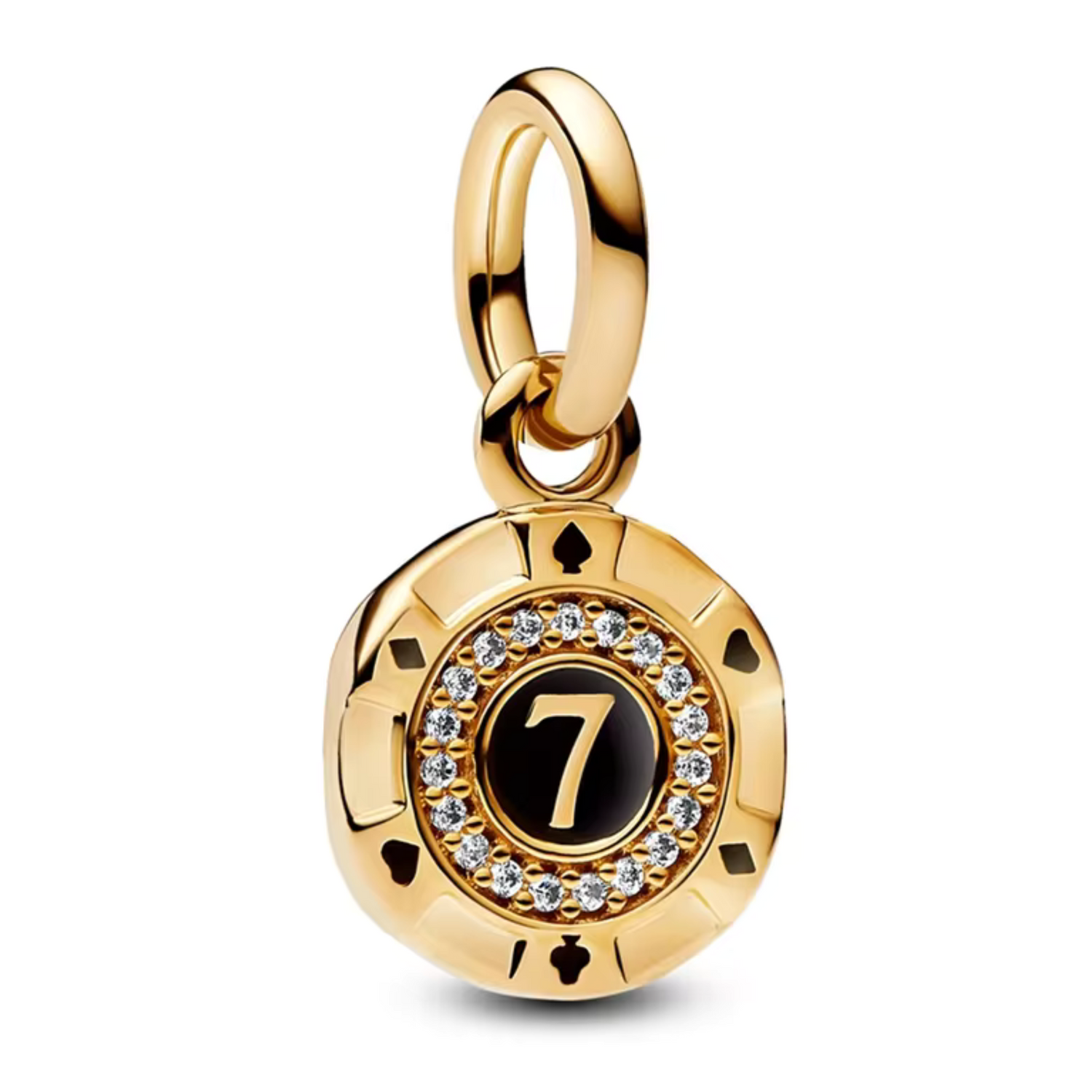 Charm Pendentif Jeton de Poker Doré