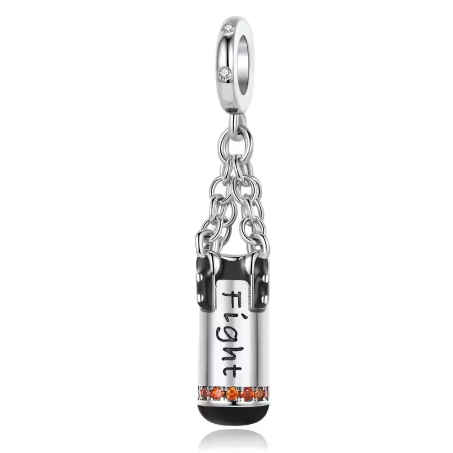 Charm Pendentif Sac de Frappe Avec Inscription "Fight"