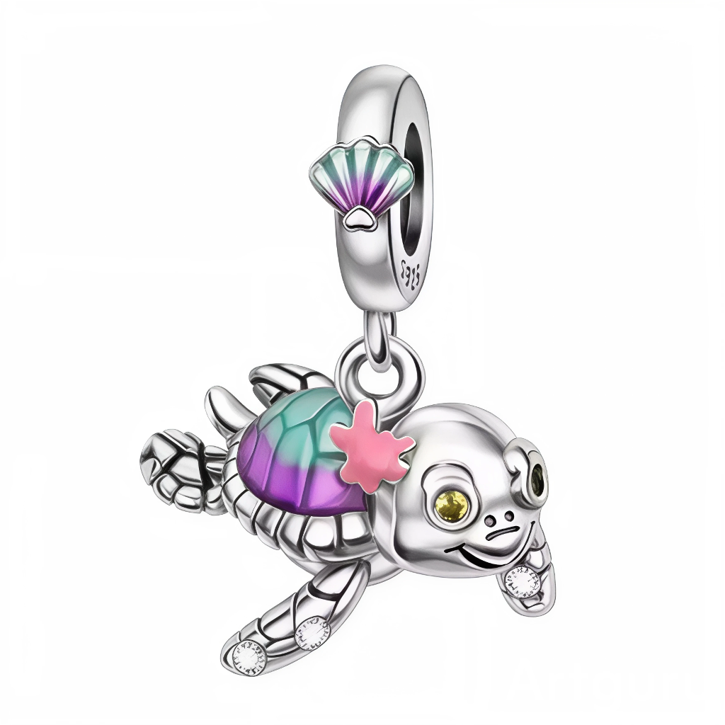 Charm Pendentif - Tortue Sirène des Tropiques