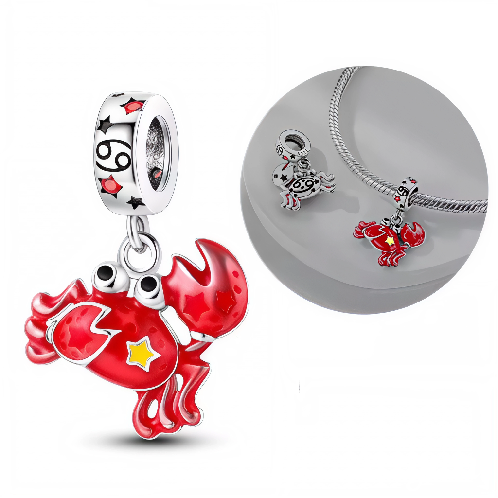 Charm Pendentif - Cancer avec Effet Glow in the Dark