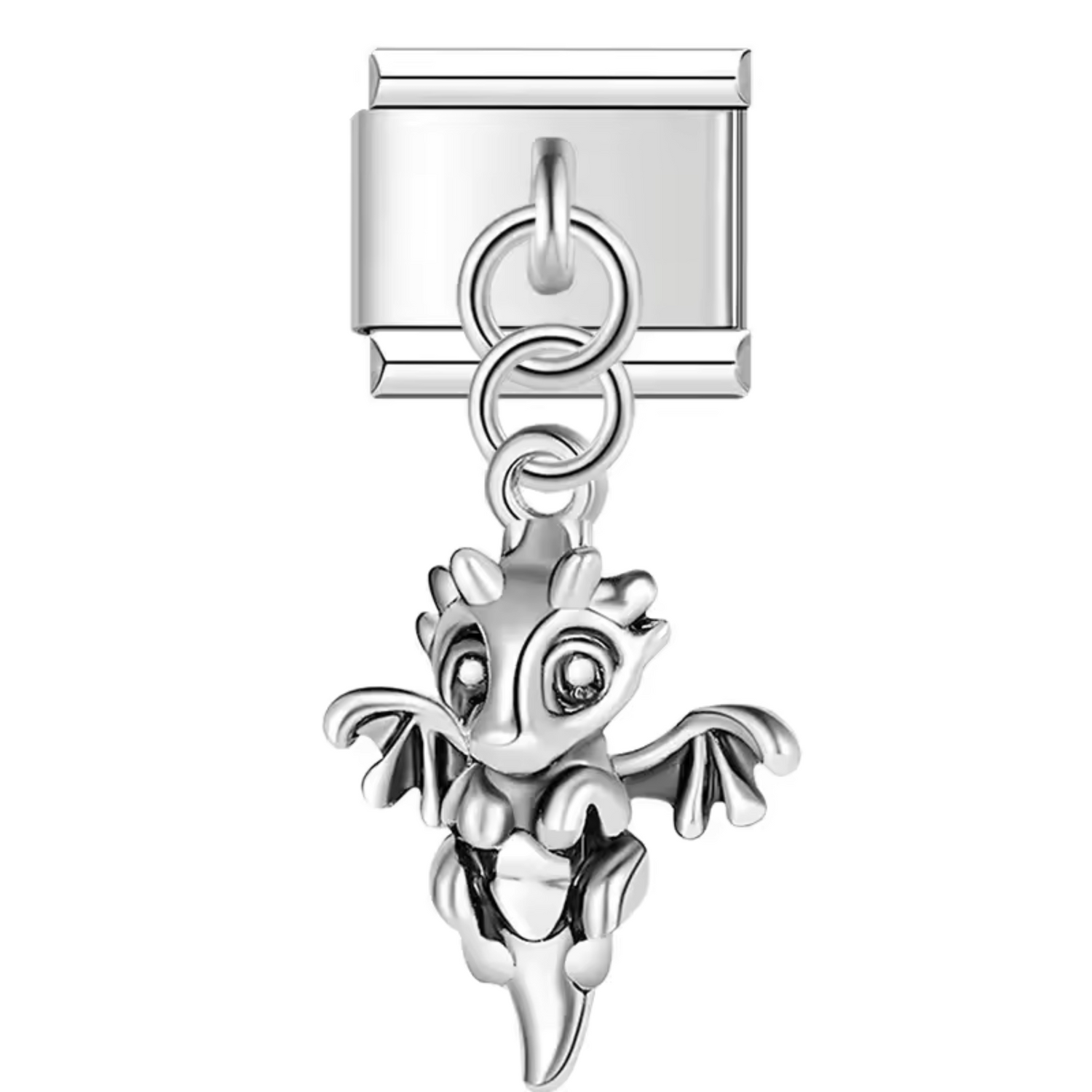 Charm Italien Pendentif Argenté – Dragon