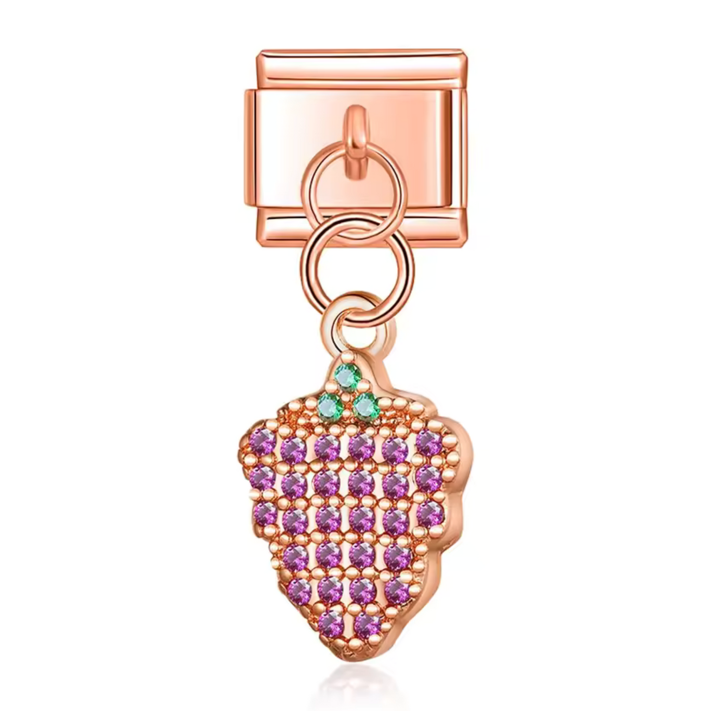 Charm Italien Pendentif – Grappe de Raisin en Doré, Argent ou Or Rose