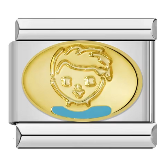 Charm Italien Argenté et Doré – Garçon