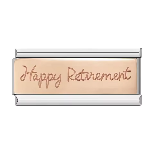 Charm Italien Argenté – "Happy Retirement"