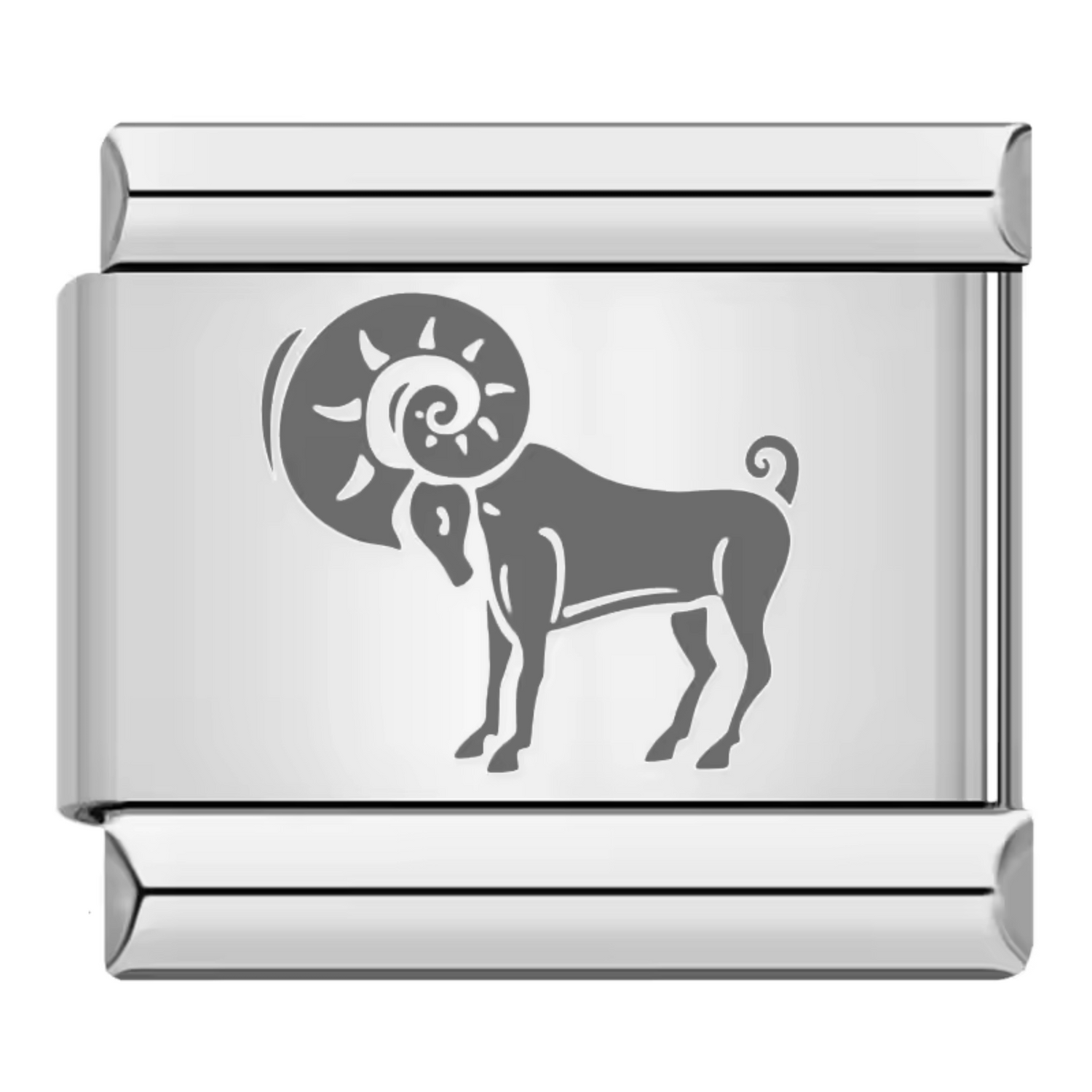 Charm Italien Argenté – Signe Astrologique Gris