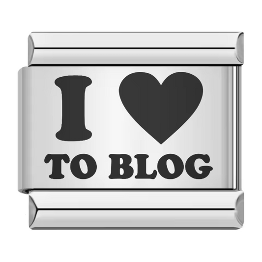 Charm Italien Argenté – "I Love to Blog"