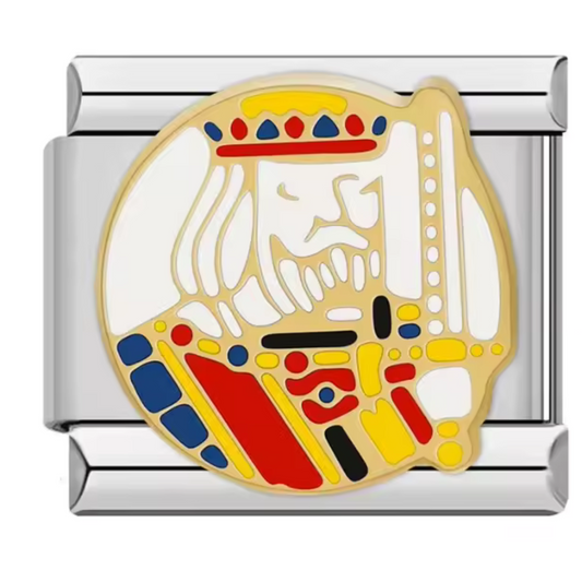 Charm Italien Argenté – Roi avec épée