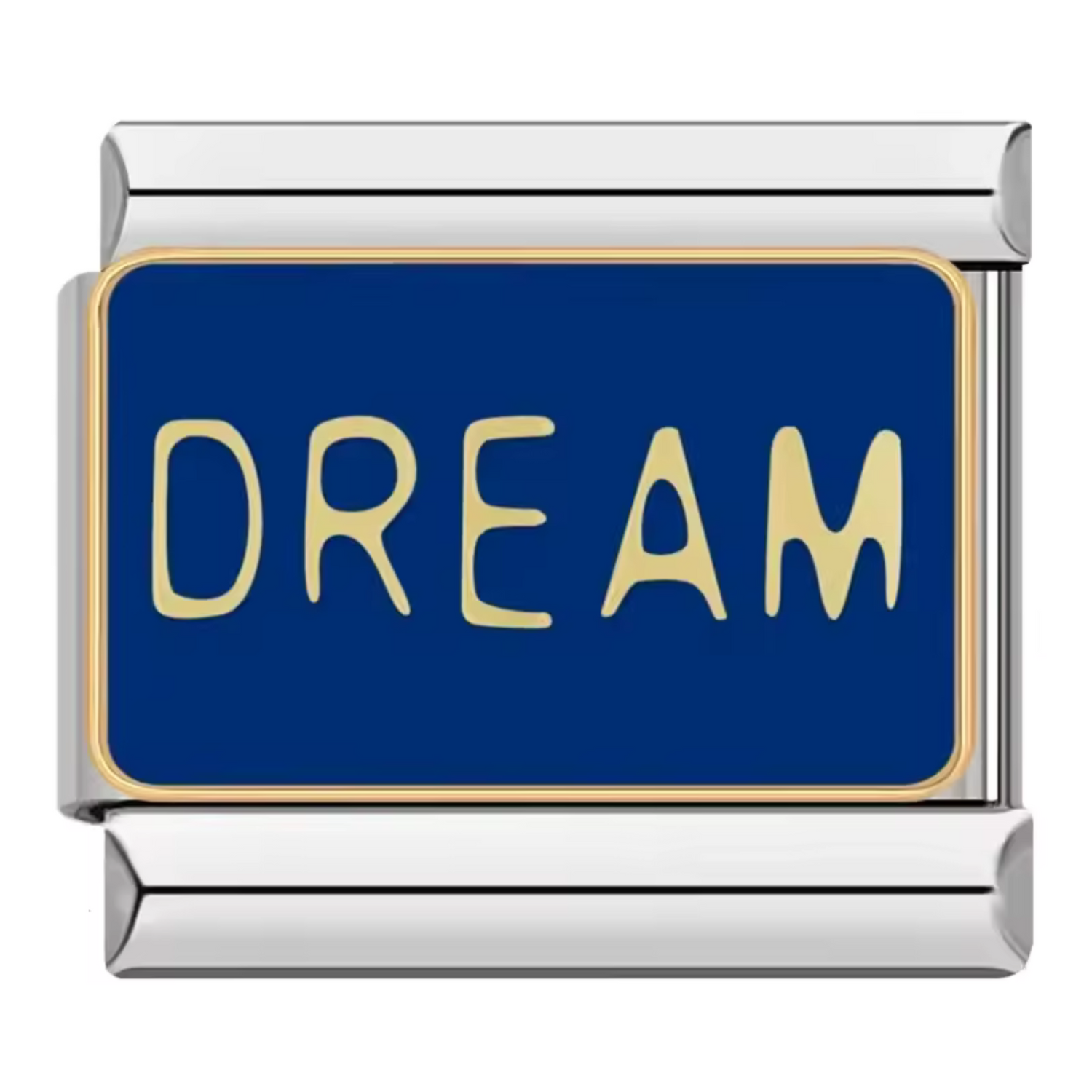 Charm Italien Argenté – "Dream" fond bleu