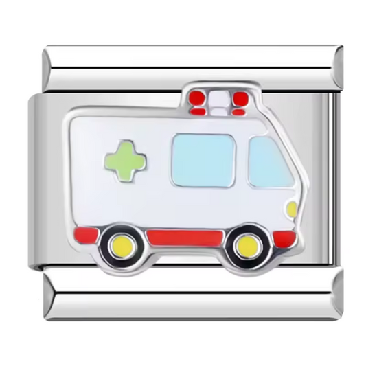 Charm Italien Argenté – Camion d’Ambulance