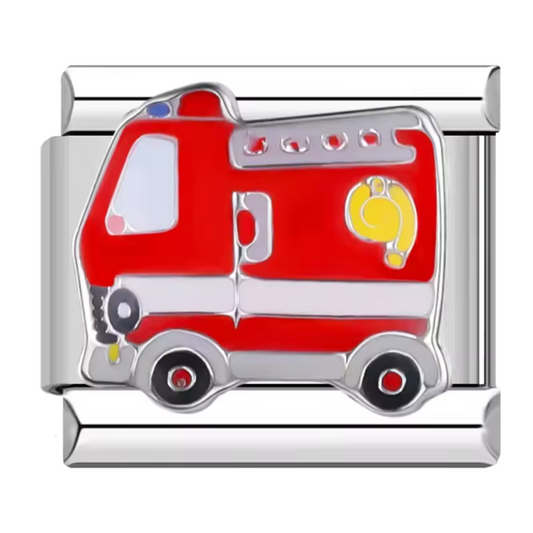 Charm Italien Argenté – Camion de Pompier