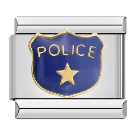 Charm Italien Argenté – Insigne de Police