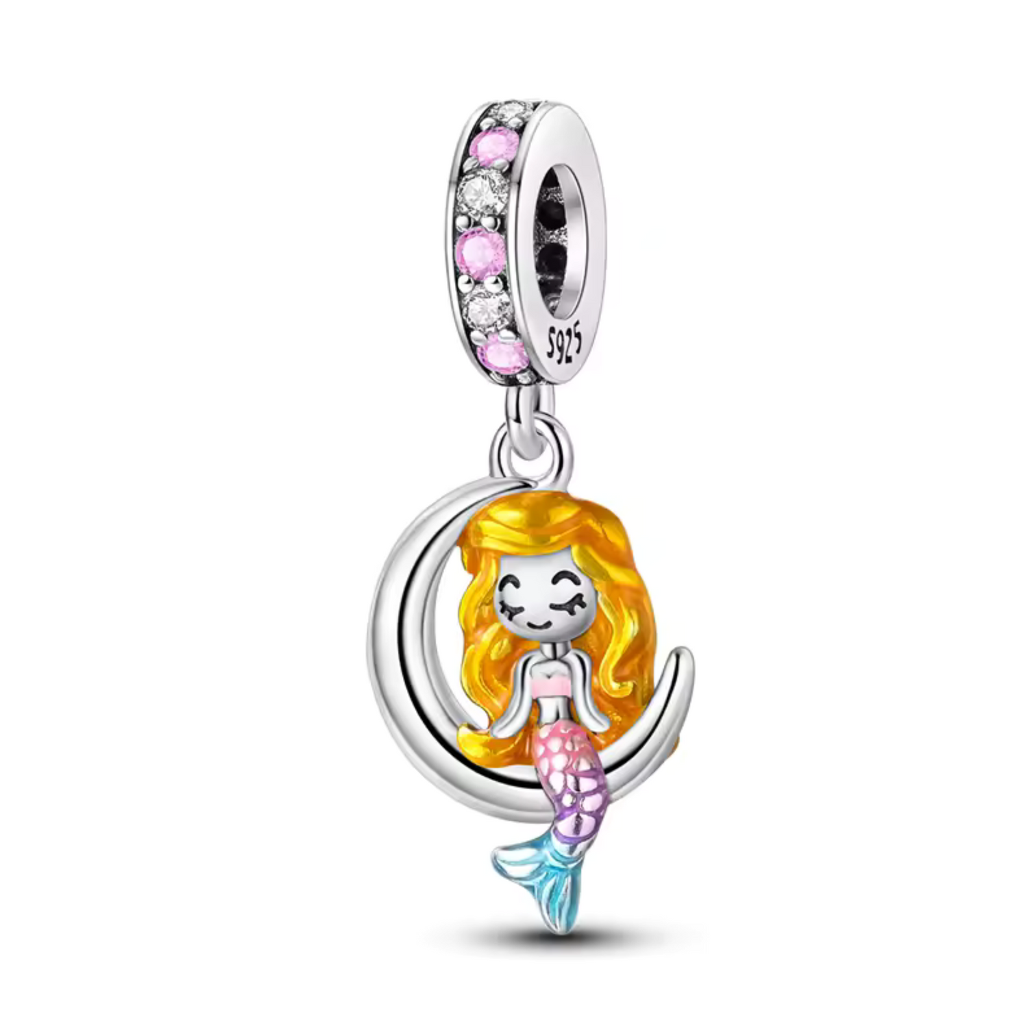 Charm Rêve Lunaire – Sirène sur Croissant de Lune