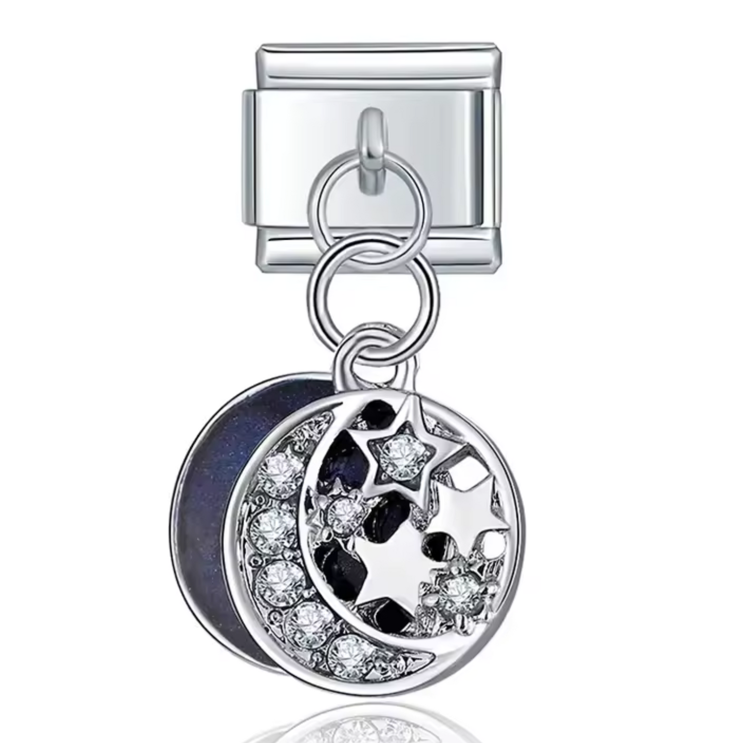 Charm Italien – Pendentif Lune avec Étoiles