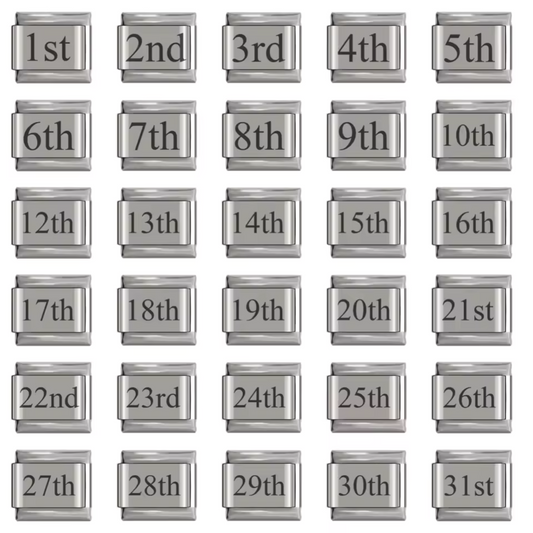 Charm Italien – Numéro Argenté (1st au 31st)