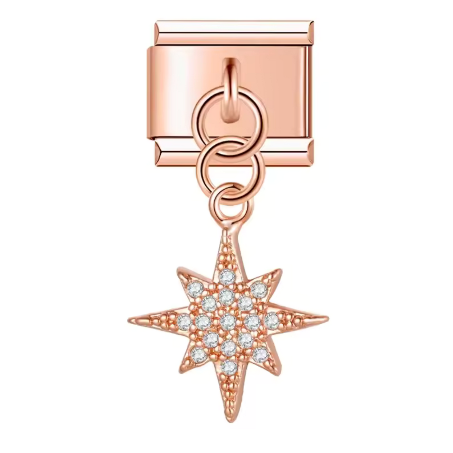 Charm Italien – Pendentif Étoile en Argent, Or ou Or Rose